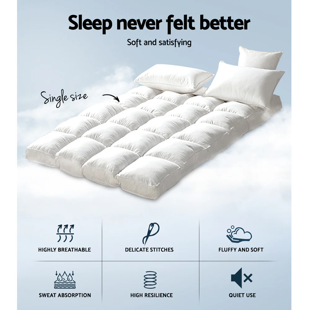 Giselle Bedding Mattress Topper Pillowtop Bamboo Single - Image 6