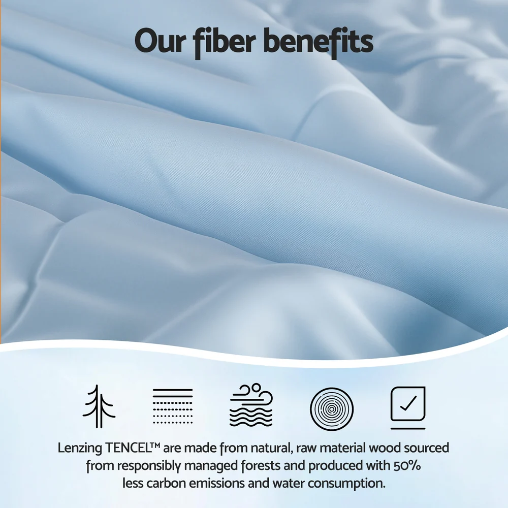 Giselle Tencel Quilt 200GSM Summer Quilts Comforter Doona Light Weight Soft Throw Blanket Double - Image 4