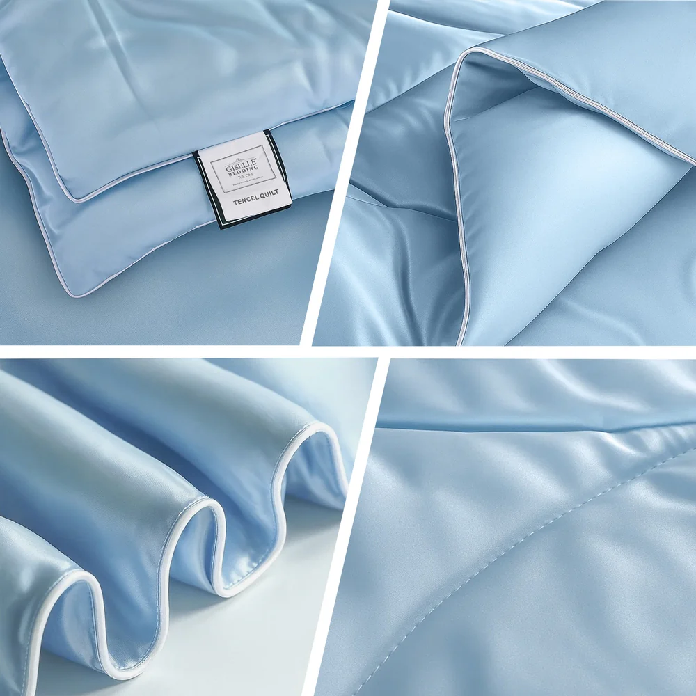 Giselle Tencel Quilt 200GSM Summer Quilts Comforter Doona Light Weight Soft Throw Blanket Single - Image 7