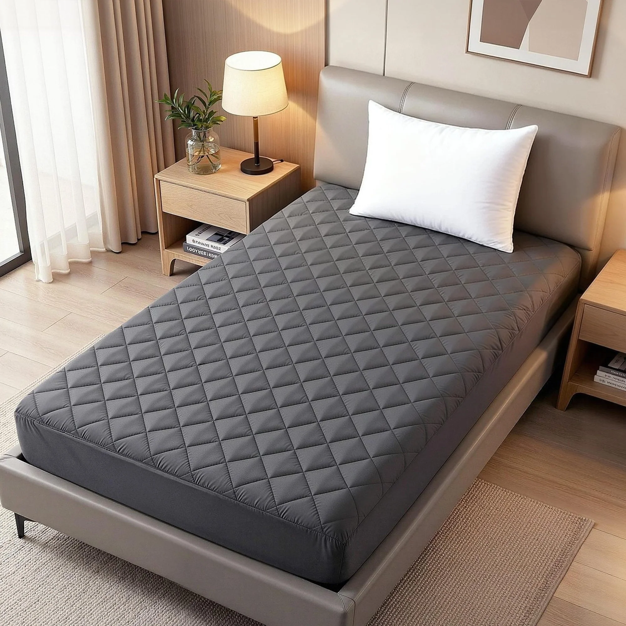 Giselle Water-Resistant Mattress Protector Microfiber 360? Fit King Single - Image 9